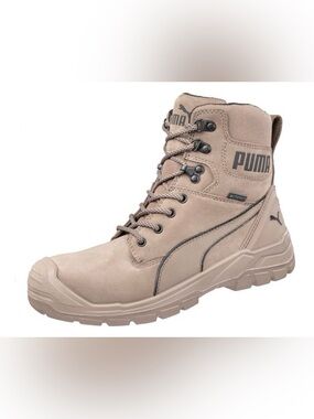 Puma Men's Taupe Lace-Up Waterproof Work Boot Size 10